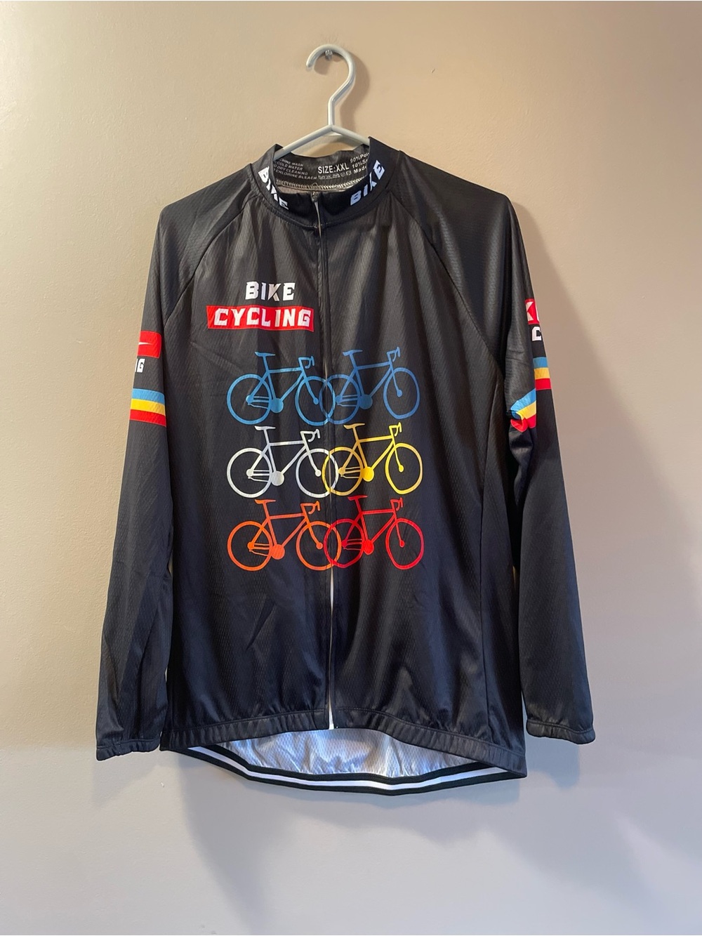 Bike Cycling Menβs Black Long-Sleeve Cycling Jersey